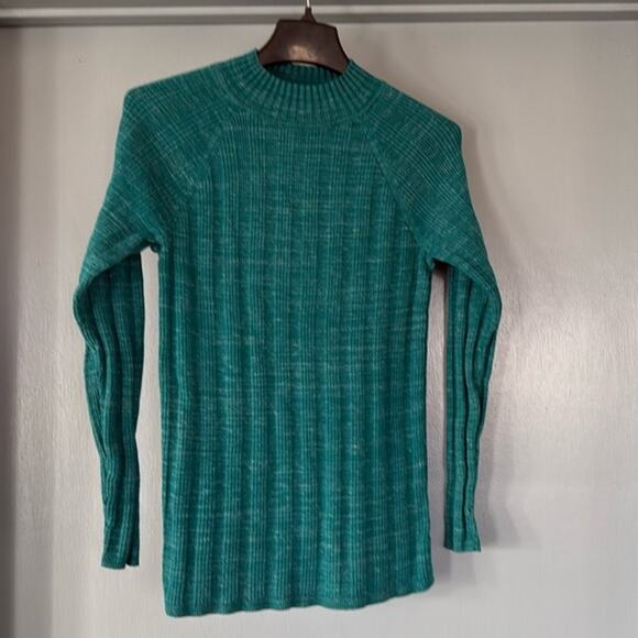 Teal  Womens Mock Neck Sweater Pullover Long Sleeves No Tags sz Small - Picture 1 of 5